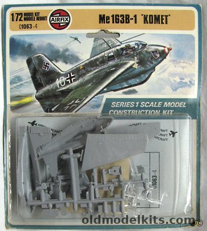 Airfix 1/72 Me-163 B-1 Komet - 2/JG400 Brandis 1944/45 or Luftwaffe Training Unit 1945 - Blister Pack, 01063-4 plastic model kit